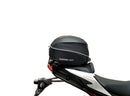 A labeled generic image displays a Honda CB750 Hornet (23 ->) Bike-Pack Kit by Ventura, featuring the versatile Sport-Rack, sleek black EVO-12 Pack with an orange stripe, innovative EVO-Rack for bikes, and handy L-Bracket—shown disassembled with screws.