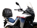 Image displaying the Ventura EVO-12 Bike-Pack Kit for Honda XL 750 Transalp (23->), featuring the EVO-12 pack, Evo-Rack, and an L-bracket with screws. Each labeled component is shown separately against a white background.