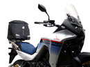 Image displaying the Ventura EVO-12 Bike-Pack Kit for Honda XL 750 Transalp (23->), featuring the EVO-12 pack, Evo-Rack, and an L-bracket with screws. Each labeled component is shown separately against a white background.