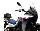 Image displaying the Ventura EVO-12 Bike-Pack Kit for Honda XL 750 Transalp (23->), featuring the EVO-12 pack, Evo-Rack, and an L-bracket with screws. Each labeled component is shown separately against a white background.