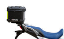 Image displaying the Ventura EVO-12 Bike-Pack Kit for Honda XL 750 Transalp (23->), featuring the EVO-12 pack, Evo-Rack, and an L-bracket with screws. Each labeled component is shown separately against a white background.