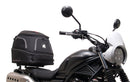 Image showing three components for the Honda CL 500 (23 - >) from Ventura: the EVO-12 bike bag, Evo-Rack Sport-Rack mounted on a motorcycle, and L-bracket (metal rods with screws as generic image).