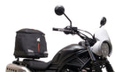 Image showing three components for the Honda CL 500 (23 - >) from Ventura: the EVO-12 bike bag, Evo-Rack Sport-Rack mounted on a motorcycle, and L-bracket (metal rods with screws as generic image).