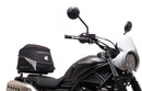 Image showing three components for the Honda CL 500 (23 - >) from Ventura: the EVO-12 bike bag, Evo-Rack Sport-Rack mounted on a motorcycle, and L-bracket (metal rods with screws as generic image).