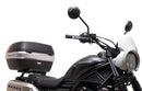 Image showing three components for the Honda CL 500 (23 - >) from Ventura: the EVO-12 bike bag, Evo-Rack Sport-Rack mounted on a motorcycle, and L-bracket (metal rods with screws as generic image).