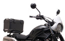 Image showing three components for the Honda CL 500 (23 - >) from Ventura: the EVO-12 bike bag, Evo-Rack Sport-Rack mounted on a motorcycle, and L-bracket (metal rods with screws as generic image).