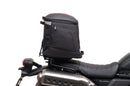 Image showing three components for the Honda CL 500 (23 - >) from Ventura: the EVO-12 bike bag, Evo-Rack Sport-Rack mounted on a motorcycle, and L-bracket (metal rods with screws as generic image).