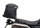 Image showing three components for the Honda CL 500 (23 - >) from Ventura: the EVO-12 bike bag, Evo-Rack Sport-Rack mounted on a motorcycle, and L-bracket (metal rods with screws as generic image).