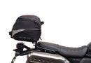 Image showing three components for the Honda CL 500 (23 - >) from Ventura: the EVO-12 bike bag, Evo-Rack Sport-Rack mounted on a motorcycle, and L-bracket (metal rods with screws as generic image).
