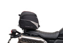 Image showing three components for the Honda CL 500 (23 - >) from Ventura: the EVO-12 bike bag, Evo-Rack Sport-Rack mounted on a motorcycle, and L-bracket (metal rods with screws as generic image).
