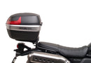 Image showing three components for the Honda CL 500 (23 - >) from Ventura: the EVO-12 bike bag, Evo-Rack Sport-Rack mounted on a motorcycle, and L-bracket (metal rods with screws as generic image).