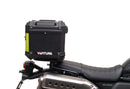 Image showing three components for the Honda CL 500 (23 - >) from Ventura: the EVO-12 bike bag, Evo-Rack Sport-Rack mounted on a motorcycle, and L-bracket (metal rods with screws as generic image).