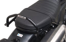 Image showing three components for the Honda CL 500 (23 - >) from Ventura: the EVO-12 bike bag, Evo-Rack Sport-Rack mounted on a motorcycle, and L-bracket (metal rods with screws as generic image).