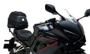 Ventura EVO-12 Bike-Pack Kit for Honda CBR 650R (24 ->) includes a black EVO-12 pack bag, Adjustable Pack-Rack for bike mounting, and a labeled image of the L-Bracket with included screws and metal parts.