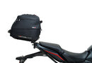 Ventura EVO-12 Bike-Pack Kit for Honda CBR 650R (24 ->) includes a black EVO-12 pack bag, Adjustable Pack-Rack for bike mounting, and a labeled image of the L-Bracket with included screws and metal parts.