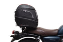 Ventura EVO-12 Bike-Pack Kit for Honda GB 350R (24 ->) includes a black EVO-12 pack, metal Adjustable Pack-Rack mounted on the motorcycle, and L-Brackets with screws, shown as a generic image.