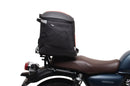 Ventura EVO-12 Bike-Pack Kit for Honda GB 350R (24 ->) includes a black EVO-12 pack, metal Adjustable Pack-Rack mounted on the motorcycle, and L-Brackets with screws, shown as a generic image.
