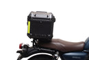 Ventura EVO-12 Bike-Pack Kit for Honda GB 350R (24 ->) includes a black EVO-12 pack, metal Adjustable Pack-Rack mounted on the motorcycle, and L-Brackets with screws, shown as a generic image.
