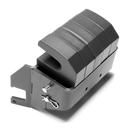 A close-up of the Husqvarna Counterweight Kit P 500DX/HX, a metal industrial component with stackable weights secured by bolts and a locking pin to a mounting frame, shown isolated against a black background.