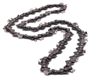 A close-up of the Husqvarna Chain Reel 3/8" .063" Chisel, a high-performance metal chainsaw chain with chisel cutters, displayed in a loose, curved shape on a white background.