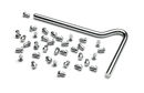 A Husqvarna Boot Studs set is shown on a white background, with an L-shaped hex key lying beside a scattered group of small metallic studs.