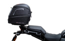 The image of the EVO-12 Bike-Pack Kit displays three components: a Ventura bike-pack with logo, an EVO-rack seamlessly attached to a Harley Davidson Pan America 1250 frame, and an L-bracket with screws and rods.