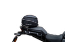 The image of the EVO-12 Bike-Pack Kit displays three components: a Ventura bike-pack with logo, an EVO-rack seamlessly attached to a Harley Davidson Pan America 1250 frame, and an L-bracket with screws and rods.