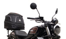 Ventura Harley Davidson X 350 (24 ->) EVO-12 Bike-Pack Kit includes the Evo-Rack, an EVO-12 pack, and a black L-bracket with screws—ideal for your Adjustable Pack-Rack or Top-Box Rack. All items are clearly labeled in the images.
