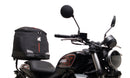 Ventura Harley Davidson X 350 (24 ->) EVO-12 Bike-Pack Kit includes the Evo-Rack, an EVO-12 pack, and a black L-bracket with screws—ideal for your Adjustable Pack-Rack or Top-Box Rack. All items are clearly labeled in the images.