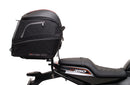Ventura Harley Davidson X 350 (24 ->) EVO-12 Bike-Pack Kit includes the Evo-Rack, an EVO-12 pack, and a black L-bracket with screws—ideal for your Adjustable Pack-Rack or Top-Box Rack. All items are clearly labeled in the images.