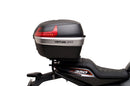 Ventura Harley Davidson X 350 (24 ->) EVO-12 Bike-Pack Kit includes the Evo-Rack, an EVO-12 pack, and a black L-bracket with screws—ideal for your Adjustable Pack-Rack or Top-Box Rack. All items are clearly labeled in the images.