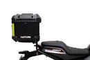 Ventura Harley Davidson X 350 (24 ->) EVO-12 Bike-Pack Kit includes the Evo-Rack, an EVO-12 pack, and a black L-bracket with screws—ideal for your Adjustable Pack-Rack or Top-Box Rack. All items are clearly labeled in the images.
