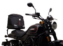 A labeled diagram displays the Ventura EVO-12 Bike-Pack Kit for Harley Davidson X 500 (24->), featuring an EVO-12 Pack (black bag), Adjustable Pack-Rack (rear rack), and a generic L-Bracket with screws and rods, all clearly labeled.