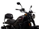 A labeled diagram displays the Ventura EVO-12 Bike-Pack Kit for Harley Davidson X 500 (24->), featuring an EVO-12 Pack (black bag), Adjustable Pack-Rack (rear rack), and a generic L-Bracket with screws and rods, all clearly labeled.