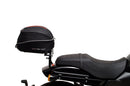 A labeled diagram displays the Ventura EVO-12 Bike-Pack Kit for Harley Davidson X 500 (24->), featuring an EVO-12 Pack (black bag), Adjustable Pack-Rack (rear rack), and a generic L-Bracket with screws and rods, all clearly labeled.