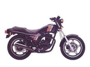 The Ventura EVO-12 Bike-Pack Kit for the Honda FT 500 FC (82 >) includes a sleek black pack, Evo-Rack metal rack, and L-Bracket with screws. It features a red stripe and branded logo for secure bike mounting.