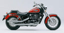 The Ventura EVO-12 Bike-Pack Kit for Honda VT 1100 Shadow ACE ('95-'97) features a sleek black pack with orange accents and a zippered design on a white background. It includes an EVO-Rack for mounting and an L-Bracket with screws, ideal for all your biking gear needs.