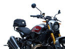 The EVO-12 Bike-Pack Kit offers a stylish Ventura EVO-12 pack with an orange stripe, an adjustable EVO-Rack on the frame, and a detailed L-Bracket with screws. Ideal for Indian FTR models (19 ->), it combines style and functionality for your rides.