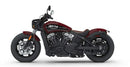 Image featuring a Ventura EVO-12 bike-pack kit for Indian Scout Bobber models, including an EVO-12 pack, Top-Box Rack, and L-bracket with screws. The black pack showcases a logo, while the adjustable rack fits on the bike's rear. A perfect setup for your biking needs.