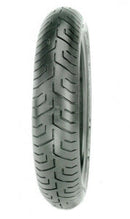 The Avon Classic Racing Tyres from Avon Tyres stands upright against a white background, showcasing its thin, black design. The zigzag tread pattern offers texture and grip, while the inner rim is visible, emphasizing its circular shape.