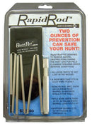 Packaging for "BULL BARR" by Sno-Seal highlights: "TWO OUNCES OF PREVENTION CAN SAVE YOUR HUNT!" Effortlessly clear barrel obstructions with this kit, which includes cleaning rods fitting .22 to 12 gauge barrels. Proudly made in the USA.