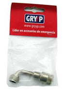 The Gryyp Emergency Puncture Repair Kit is a red and black set featuring a saddle bag with wrenches, tire levers, and CO2 cartridges. The packaging displays illustrations and details of the items.