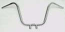The Ventura Cruiser Bars - 1 & 1/4" feature a chrome V-shaped handlebar with two mounting points at the base and a sleek, shiny finish set against a plain white background.