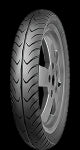The Mitas Tyres Scooter Road Tyres feature a rugged tread pattern for off-road use, showcased against a black background to highlight their deep grooves and sturdy construction.