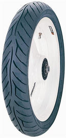 A motorcycle wheel with a white rim, black tire featuring a tread pattern, and visible hub. The Avon Tyres branded Avon Roadrider text is printed around the edge.