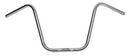 The Ventura Cruiser Bars - 1 & 1/4" feature a chrome V-shaped handlebar with two mounting points at the base and a sleek, shiny finish set against a plain white background.