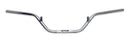The Ventura Off Road Bars - 7/8" are silver and feature a black grip on each end, with a supporting center bar. The slightly raised, curved design provides ergonomic handling and includes a small manufacturer's label for identification.