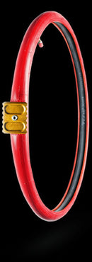 The tire cross-section of the Tubliss Kits by TUbliss features "Dual Air Chambers." A red-highlighted inner bladder shows a high-pressure Tubliss chamber, while the outer low-pressure tire chamber offers rim lock protection and enhances traction for a smoother ride.
