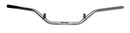 The Ventura Off Road Bars - 7/8" are silver and feature a black grip on each end, with a supporting center bar. The slightly raised, curved design provides ergonomic handling and includes a small manufacturer's label for identification.