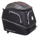 A close-up shows two black plastic buckles on the side of a rectangular Ventura EVO-60 Jet-Stream case, fastened over straps with white piping along the edge.